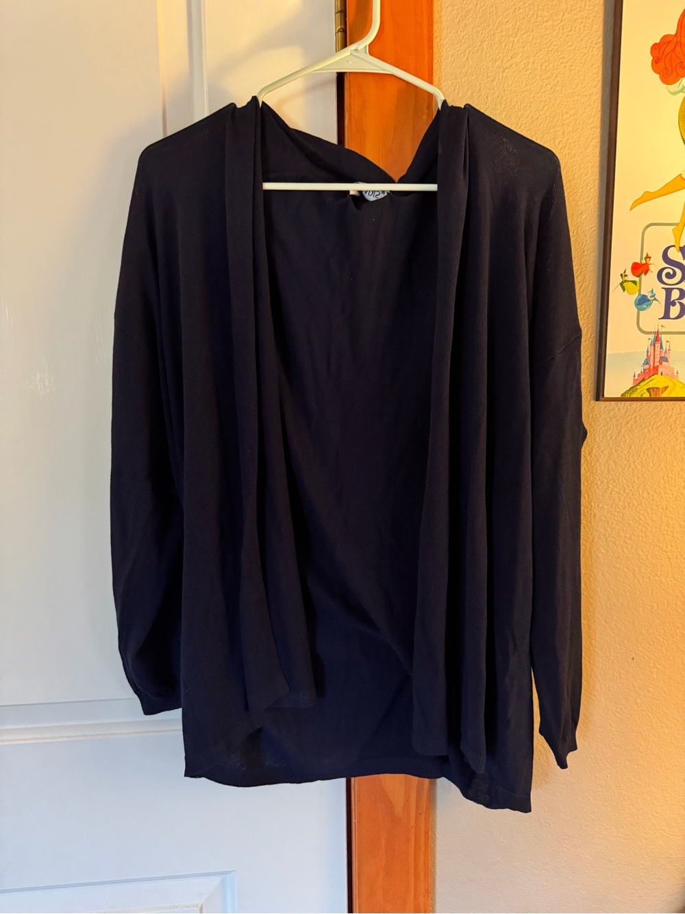 Classic Open-Front Dark Blue Women's Sweater Cardigan
